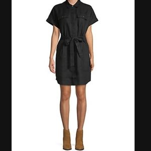 Tie Front Short Sleeve Linen Dress